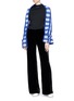 Figure View - Click To Enlarge - 10199 - Check intarsia cropped wool blend scarf cardigan