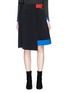 Main View - Click To Enlarge - 10199 - Colourblock asymmetric mock wrap suiting skirt