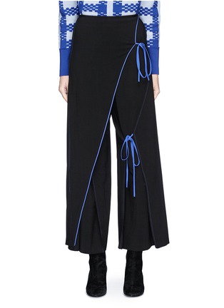 Main View - Click To Enlarge - 10199 - Ribbon tie mock wrap culottes