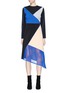 Main View - Click To Enlarge - 10199 - Colourblock asymmetric panel dress