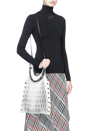 Front View - Click To Enlarge - SONIA RYKIEL - 'Le Baltard' medium leather net tote