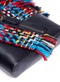  - SONIA RYKIEL - 'Sailor' leather panel fringe tweed tote