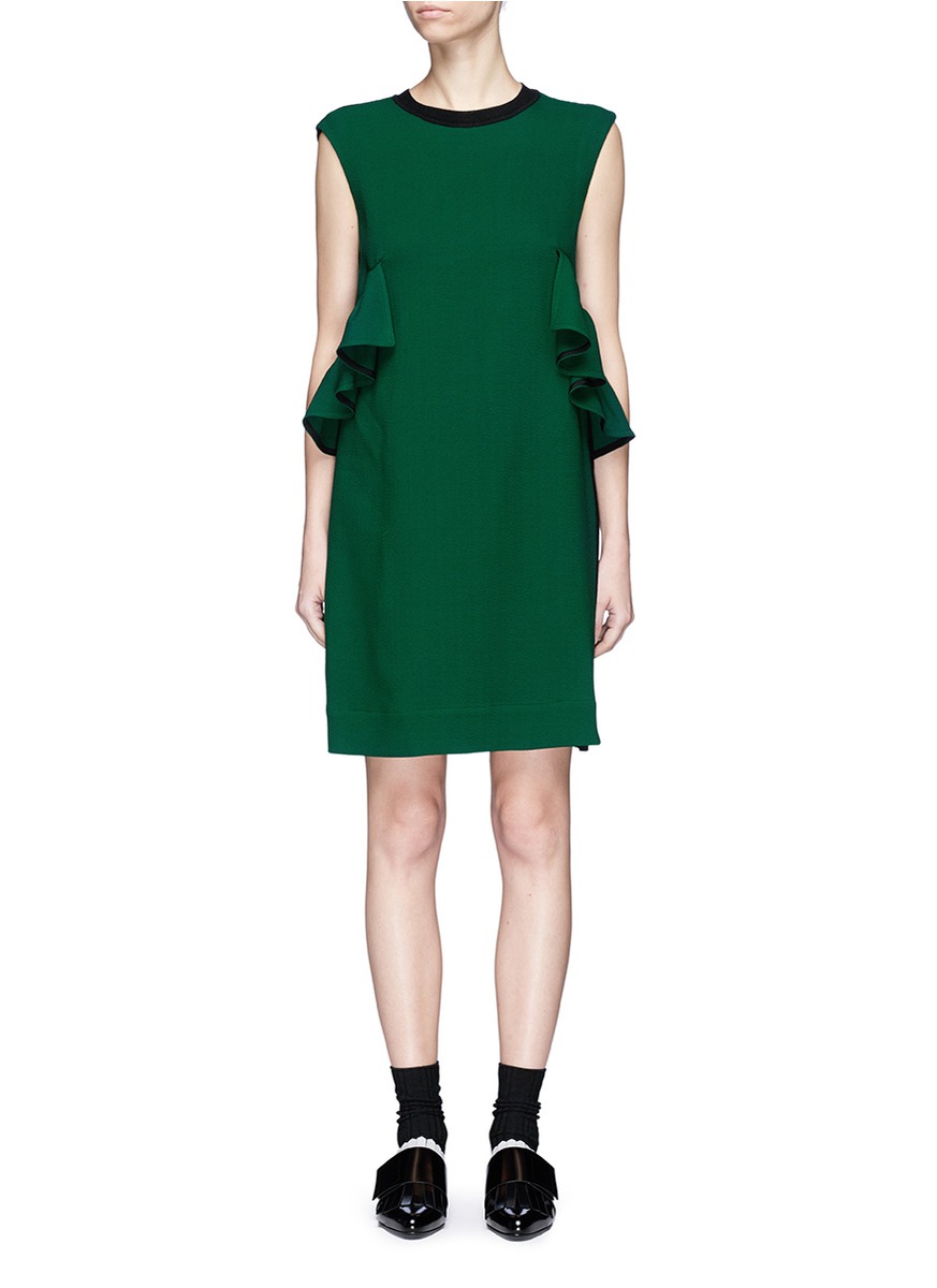 marni 无袖荷叶边饰连衣裙