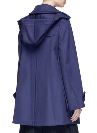 Back View - Click To Enlarge - MARNI - Oversized virgin wool melton hooded jacket