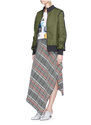 Figure View - Click To Enlarge - MARNI - Wavy quilted nylon bomber jacket