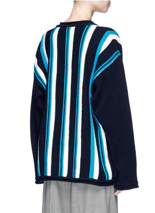 Back View - Click To Enlarge - MARNI - Stripe oversized virgin wool sweater