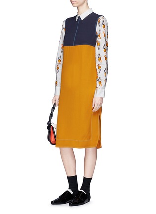 Figure View - Click To Enlarge - MARNI - Colourblock crepe shift dress