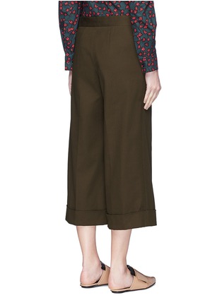 Back View - Click To Enlarge - MARNI - Folded cuff cropped wide leg suiting pants