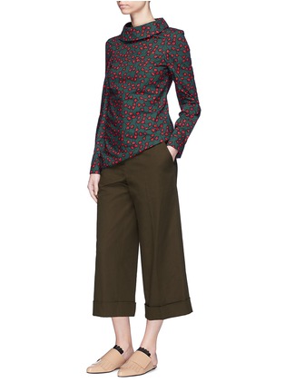 Figure View - Click To Enlarge - MARNI - Folded cuff cropped wide leg suiting pants