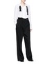 Figure View - Click To Enlarge - EQUIPMENT - 'Essential' bow tie silk crepe shirt