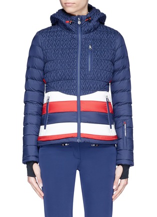 Main View - Click To Enlarge - PERFECT MOMENT - 'Vale' colourblock stripe down puffer jacket