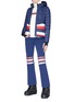 Figure View - Click To Enlarge - PERFECT MOMENT - 'Vale' colourblock stripe down puffer jacket