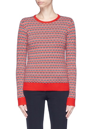 Main View - Click To Enlarge - PERFECT MOMENT - 'Frequency' stripe extra fine Merino wool sweater