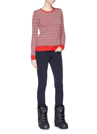Figure View - Click To Enlarge - PERFECT MOMENT - 'Frequency' stripe extra fine Merino wool sweater