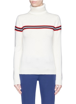 Main View - Click To Enlarge - PERFECT MOMENT - 'Orelle' stripe extra fine Merino wool turtleneck sweater