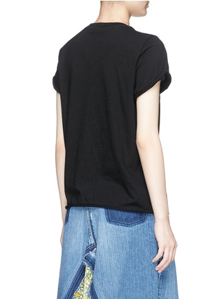 Back View - Click To Enlarge - TOPSHOP - Roll sleeve T-shirt