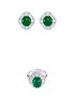 Main View - Click To Enlarge - LC COLLECTION JADE - Diamond jade 18k white gold scallop ring and earrings set