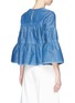 Back View - Click To Enlarge - CO - Bell sleeve ruffle denim blouse