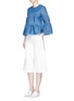 Figure View - Click To Enlarge - CO - Bell sleeve ruffle denim blouse
