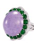 Detail View - Click To Enlarge - LC COLLECTION JADE - Diamond jade 18k white gold scalloped ring