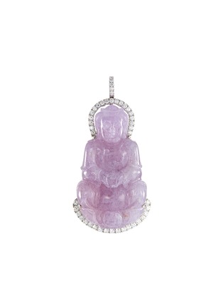 Main View - Click To Enlarge - LC COLLECTION JADE - Diamond jade 18k white gold Buddha pendant