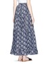 Back View - Click To Enlarge - CO - Floral embroidered ruffle maxi skirt