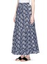 Front View - Click To Enlarge - CO - Floral embroidered ruffle maxi skirt