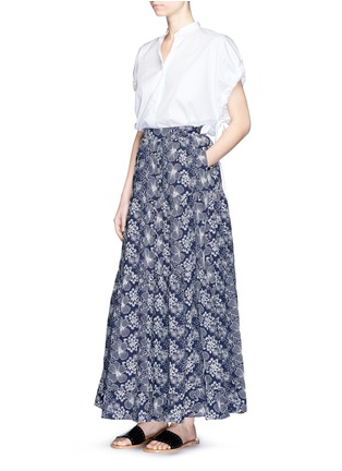 Figure View - Click To Enlarge - CO - Floral embroidered ruffle maxi skirt