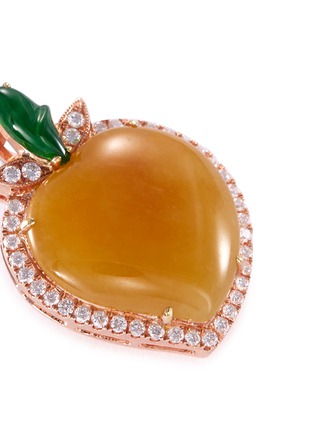Detail View - Click To Enlarge - LC COLLECTION JADE - Diamond jade 18k white gold jade peach pendant