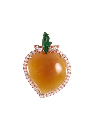 Main View - Click To Enlarge - LC COLLECTION JADE - Diamond jade 18k white gold jade peach pendant
