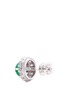Detail View - Click To Enlarge - LC COLLECTION JADE - Diamond jade 18k white gold earrings