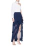 Figure View - Click To Enlarge - ALICE & OLIVIA - 'Lavera' asymmetric tiered ruffle crépon skirt