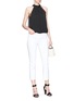 Figure View - Click To Enlarge - ALICE & OLIVIA - 'Maris' halterneck open back cropped crépon top