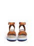 Front View - Click To Enlarge - STELLA MCCARTNEY - Ankle strap raffia wedge sandals