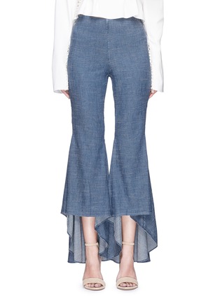 Main View - Click To Enlarge - ALICE & OLIVIA - 'Jinny' high low flare chambray pants