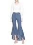 Figure View - Click To Enlarge - ALICE & OLIVIA - 'Jinny' high low flare chambray pants