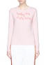 Main View - Click To Enlarge - LINGUA FRANCA - 'Baby One More Time' slogan embroidered cashmere sweater
