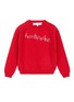 Main View - Click To Enlarge - TOPSHOP - 'Heartbreaker' slogan embroidered cashmere kids sweater