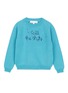 Main View - Click To Enlarge - LINGUA FRANCA - 'I Call The Shots' slogan embroidered cashmere kids sweater