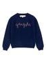 Main View - Click To Enlarge - LINGUA FRANCA - 'Gangsta' slogan embroidered cashmere kids sweater