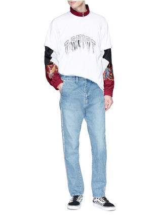 Figure View - Click To Enlarge - DOUBLET - Stripe outseam jeans