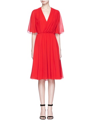 Main View - Click To Enlarge - LANVIN - Ruched panel crepe mock wrap dress