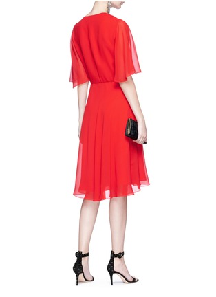Figure View - Click To Enlarge - LANVIN - Ruched panel crepe mock wrap dress
