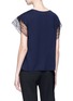 Back View - Click To Enlarge - LANVIN - Guipure lace trim wool blend top