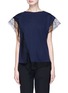 Main View - Click To Enlarge - LANVIN - Guipure lace trim wool blend top