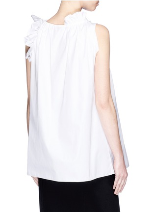 Back View - Click To Enlarge - LANVIN - Ruffle neck poplin top