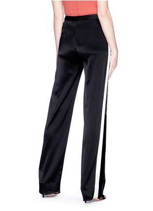 Back View - Click To Enlarge - LANVIN - Contrast outseam satin pants