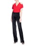 Figure View - Click To Enlarge - LANVIN - Contrast outseam satin pants