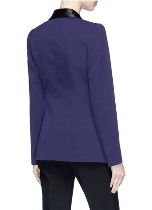 Back View - Click To Enlarge - LANVIN - Colourblock satin lapel tuxedo wool suiting blazer