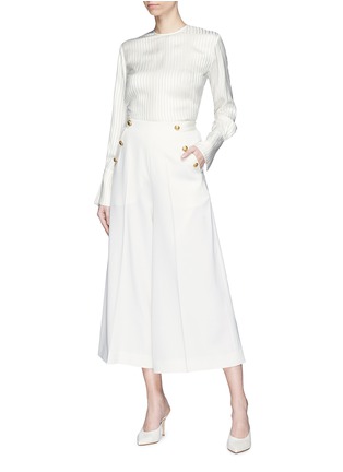 Figure View - Click To Enlarge - LANVIN - Mock button flap wool suiting sailor culottes